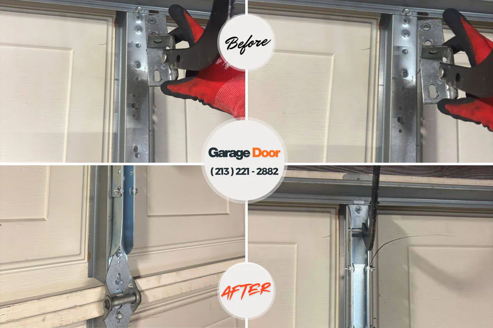 Before and after: garage door repair Hoosick Falls, NY
